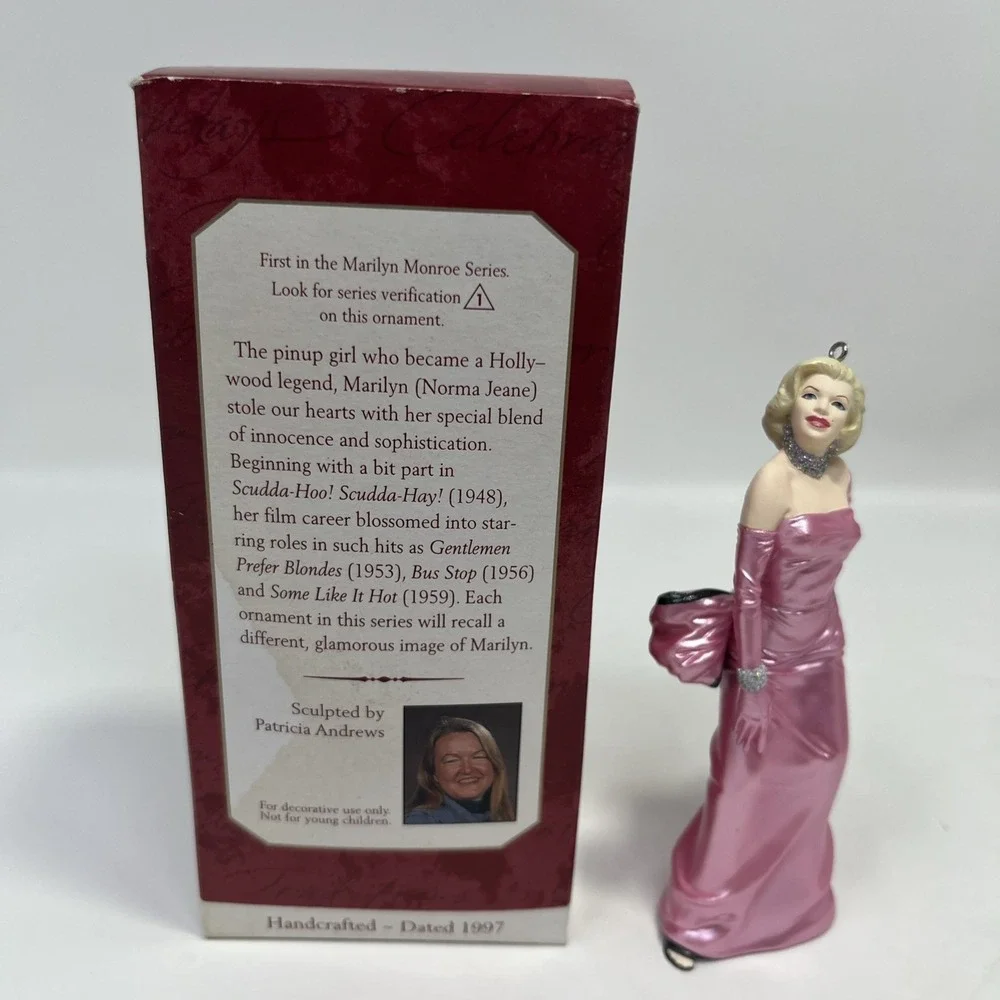 Hallmark Keepsake Ornament Marilyn Monroe Pink Dress 1997 First in Series QX5704